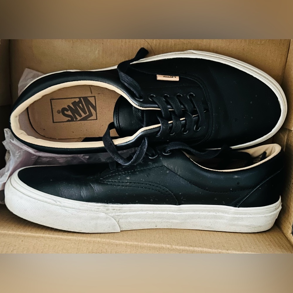 Vans Lux Era Mens Leather Shoes Black Size 8